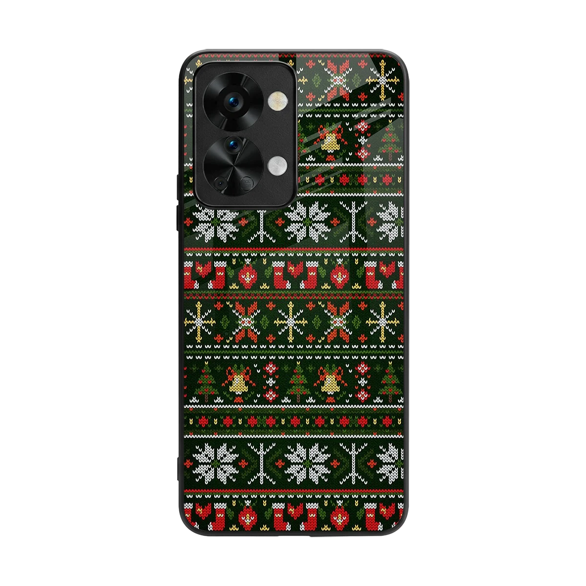Festive Knit back phone cover | glass case for oneplus nord 2t