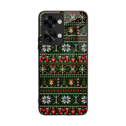Festive Knit back phone cover | glass case for oneplus nord 2t