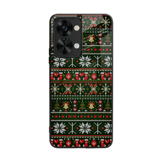 Festive Knit back phone cover | glass case for oneplus nord 2t