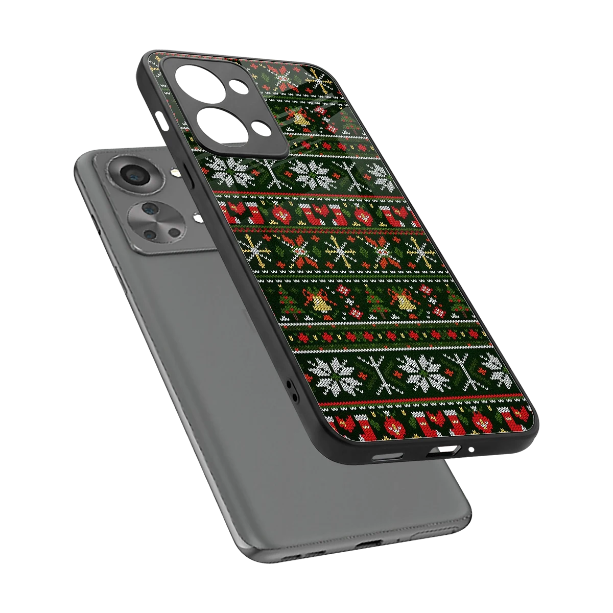 Festive Knit sleek oneplus nord 2t cover with tempered glass back and TPU edges