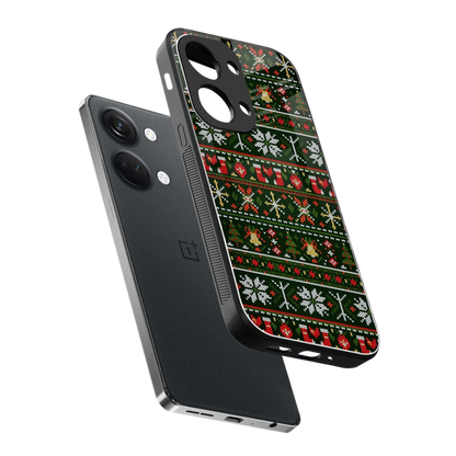 Festive Knit sleek oneplus nord 3 cover with tempered glass back and TPU edges