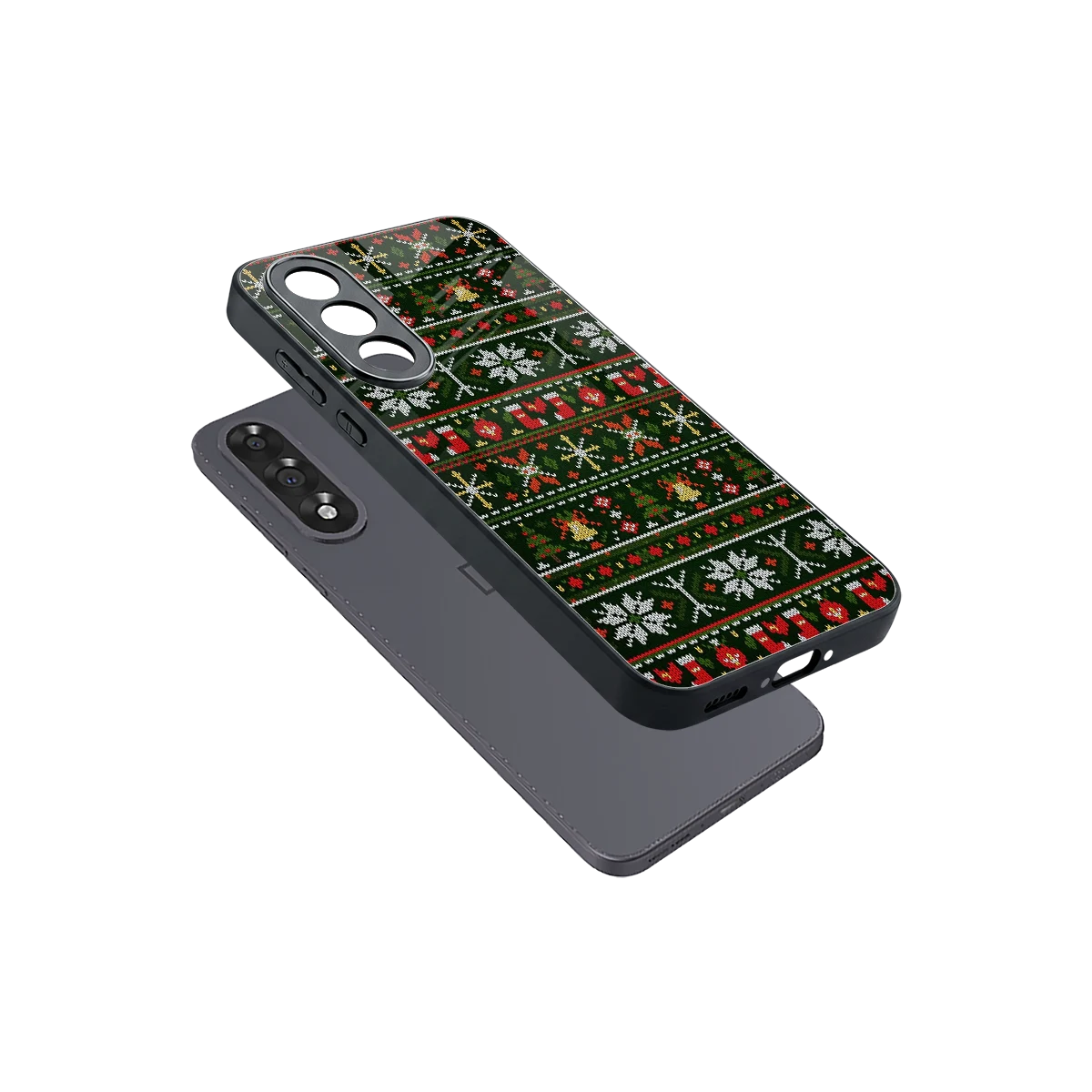 Festive Knit sleek oneplus nord 5 cover with tempered glass back and TPU edges