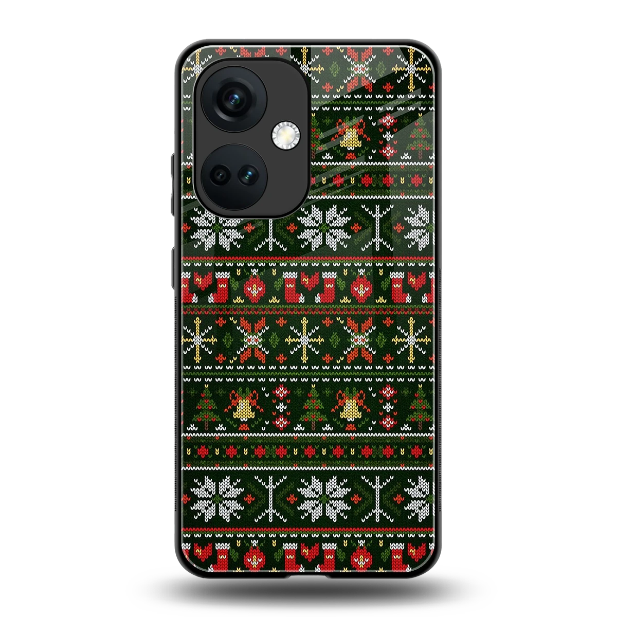 Festive Knit back phone cover | glass case for oneplus nord ce 3