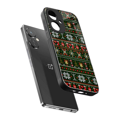 Festive Knit sleek oneplus nord ce 3 cover with tempered glass back and TPU edges