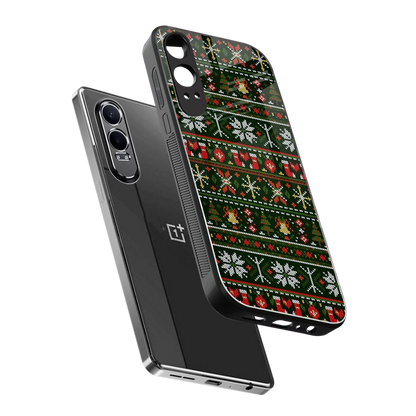 Festive Knit sleek oneplus nord ce 4 lite cover with tempered glass back and TPU edges