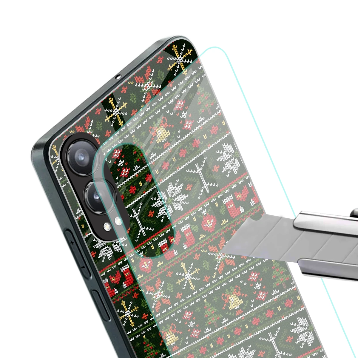 Festive Knit stylish phone case for oneplus nord ce 4 lite | glossy glass and slim fit