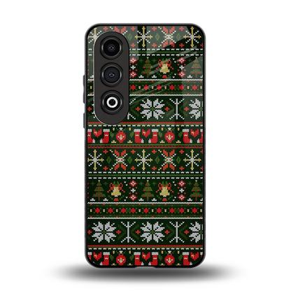Festive Knit back phone cover | glass case for oneplus nord ce 4