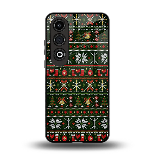 Festive Knit back phone cover | glass case for oneplus nord ce 4
