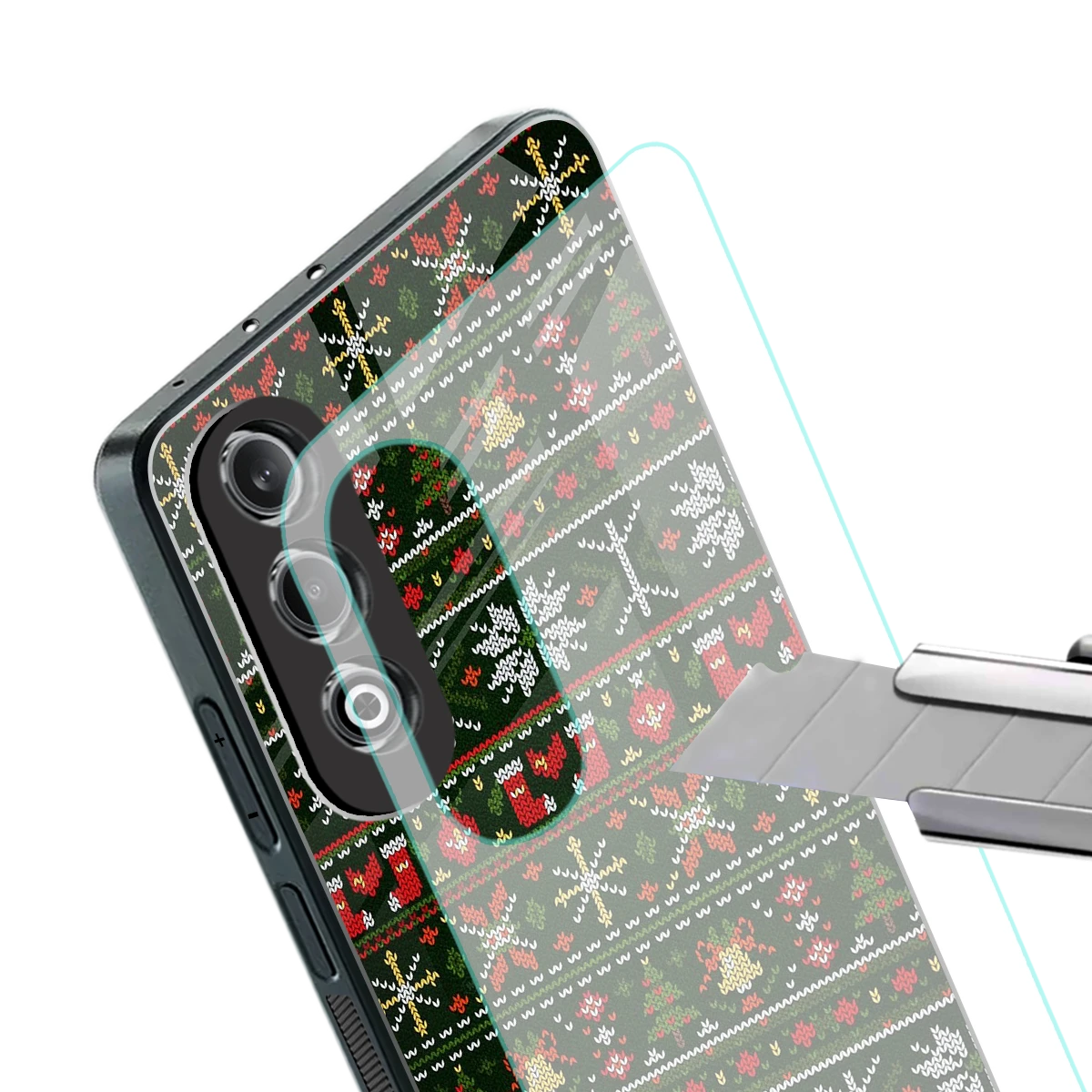 Festive Knit stylish phone case for oneplus nord ce 4 | glossy glass and slim fit