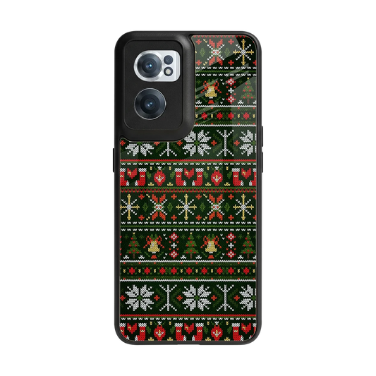 Festive Knit back phone cover | glass case for oneplus nord ce 2