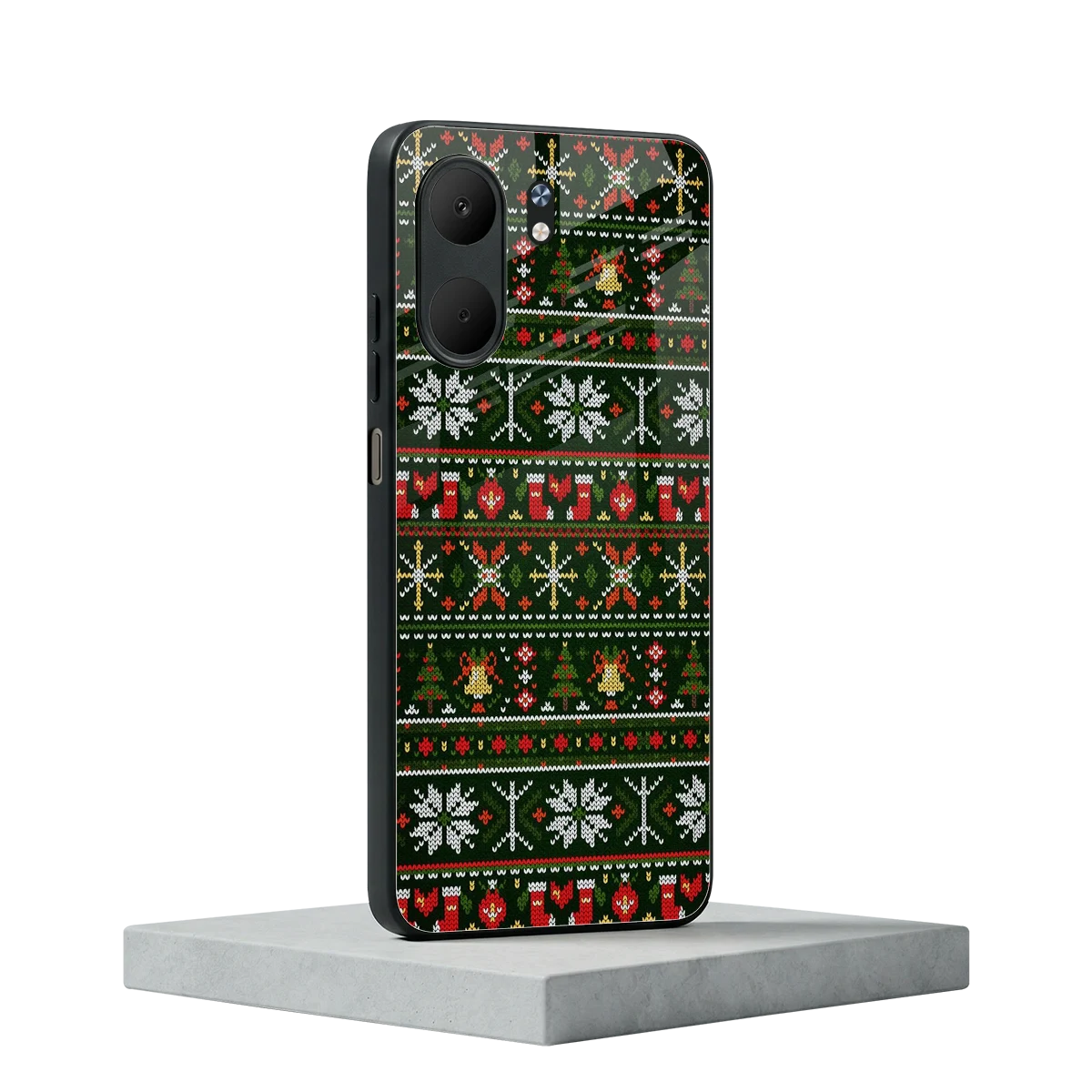 Festive Knit oppo a5x 5g mobile cover | shockproof glass phone case
