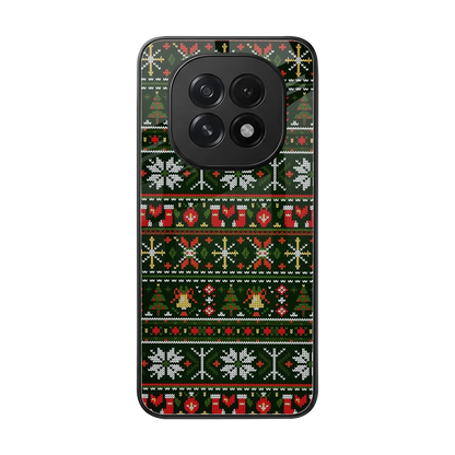 Festive Knit back phone cover | glass case for oppo f29 5g