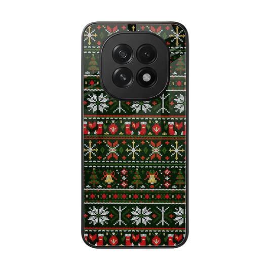 Festive Knit back phone cover | glass case for oppo f29 5g