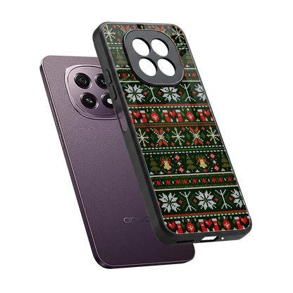 Festive Knit sleek oppo f29 5g cover with tempered glass back and TPU edges
