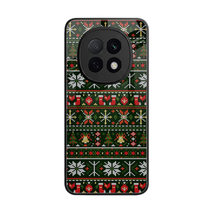 Festive Knit back phone cover | glass case for oppo f29 pro 5g