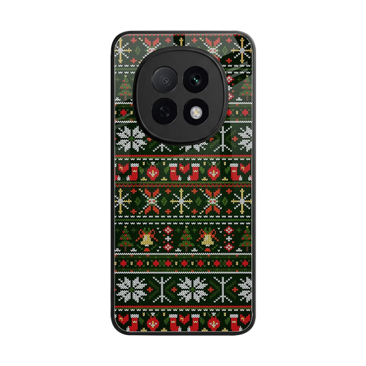 Festive Knit back phone cover | glass case for oppo f29 pro 5g