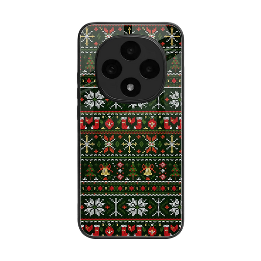 Festive Knit back phone cover | glass case for oppo f31 pro 5g