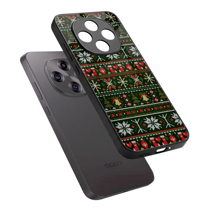 Festive Knit sleek oppo f31 pro 5g cover with tempered glass back and TPU edges