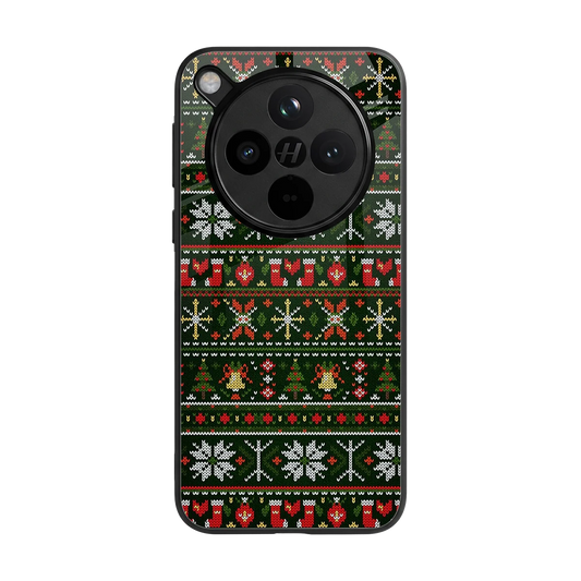 Festive Knit back phone cover | glass case for oppo find x8
