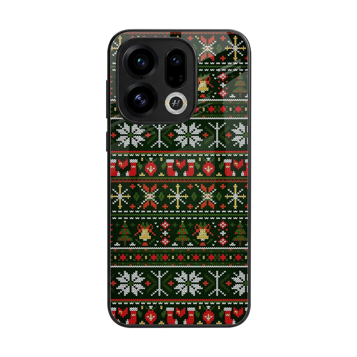 Festive Knit back phone cover | glass case for oppo find x9