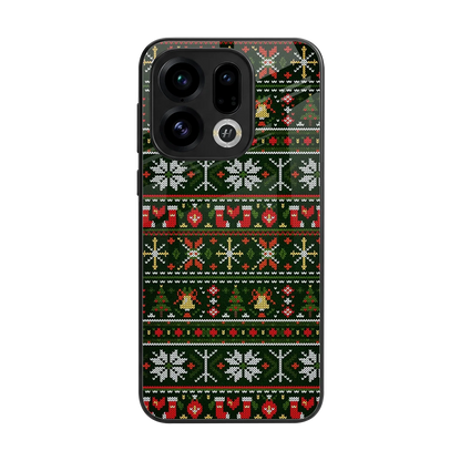 Festive Knit back phone cover | glass case for oppo find x9