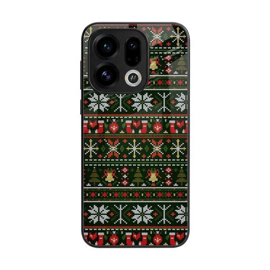 Festive Knit back phone cover | glass case for oppo find x9