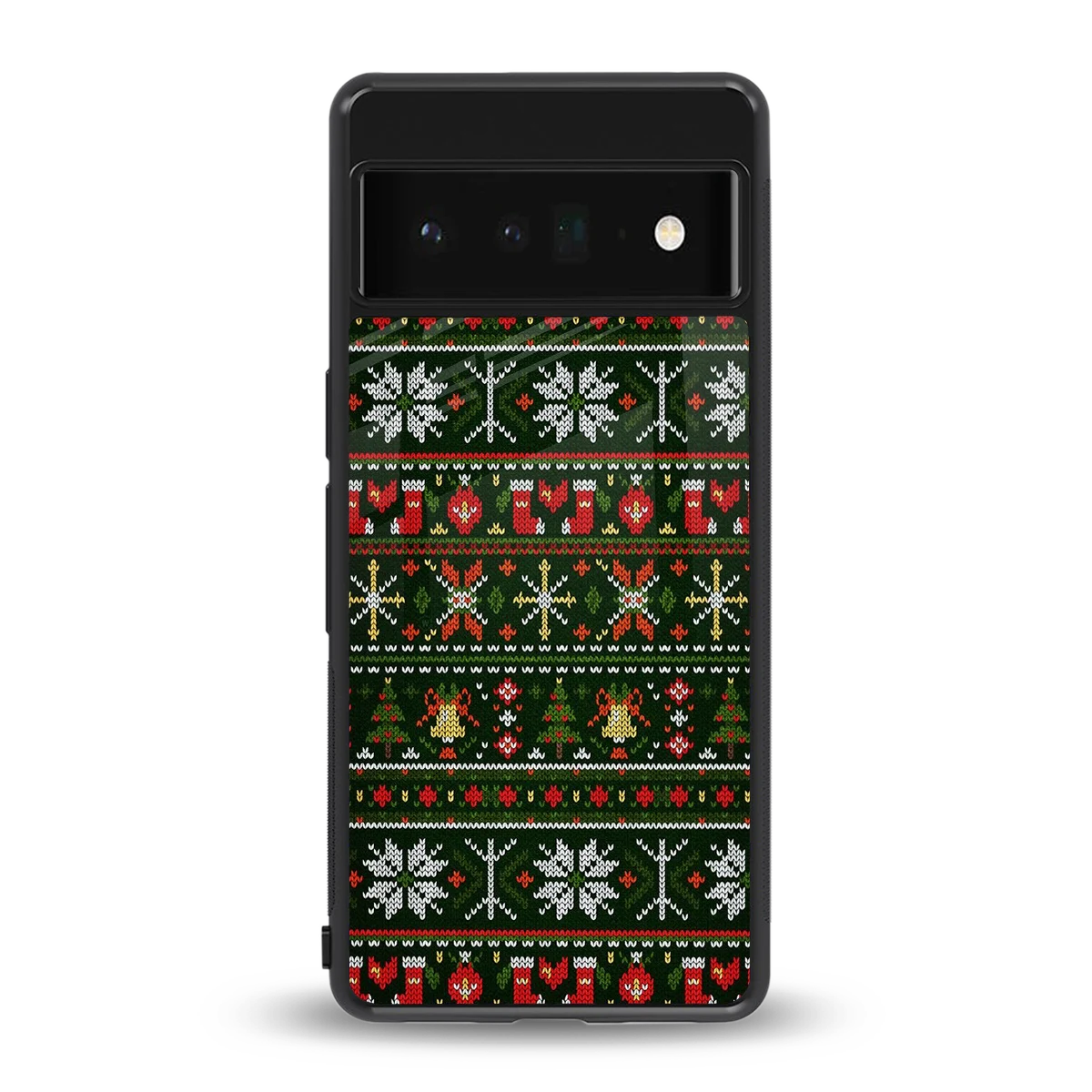 Festive Knit back phone cover | glass case for google pixel 6 pro