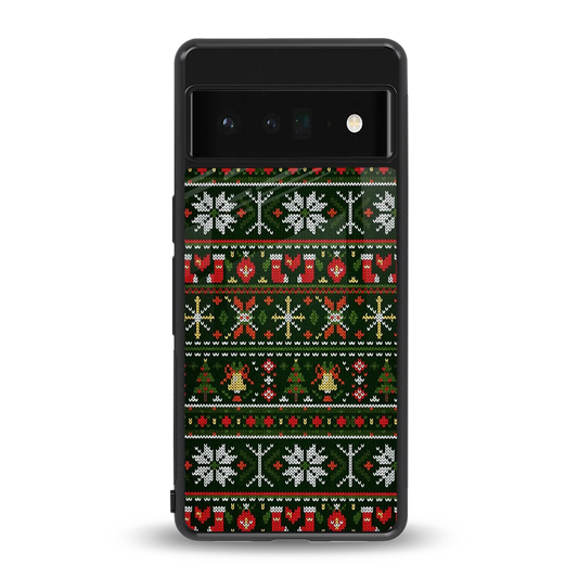 Festive Knit back phone cover | glass case for google pixel 6 pro