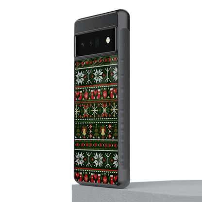 Festive Knit stylish phone case for google pixel 6 pro | glossy glass and slim fit