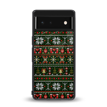 Festive Knit back phone cover | glass case for google pixel 6a