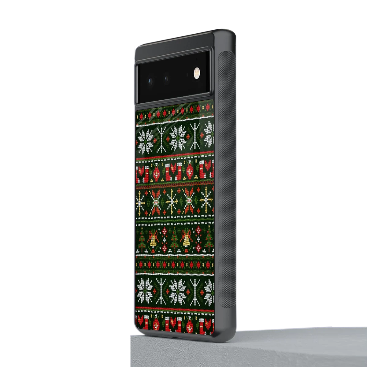 Festive Knit stylish phone case for google pixel 6a | glossy glass and slim fit