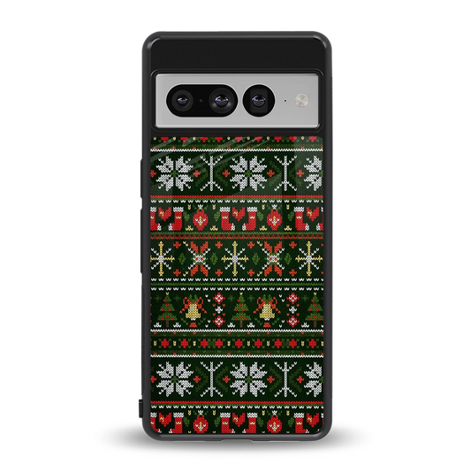 Festive Knit back phone cover | glass case for google pixel 7 pro