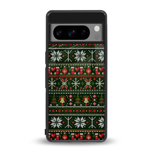 Festive Knit back phone cover | glass case for google pixel 8 pro