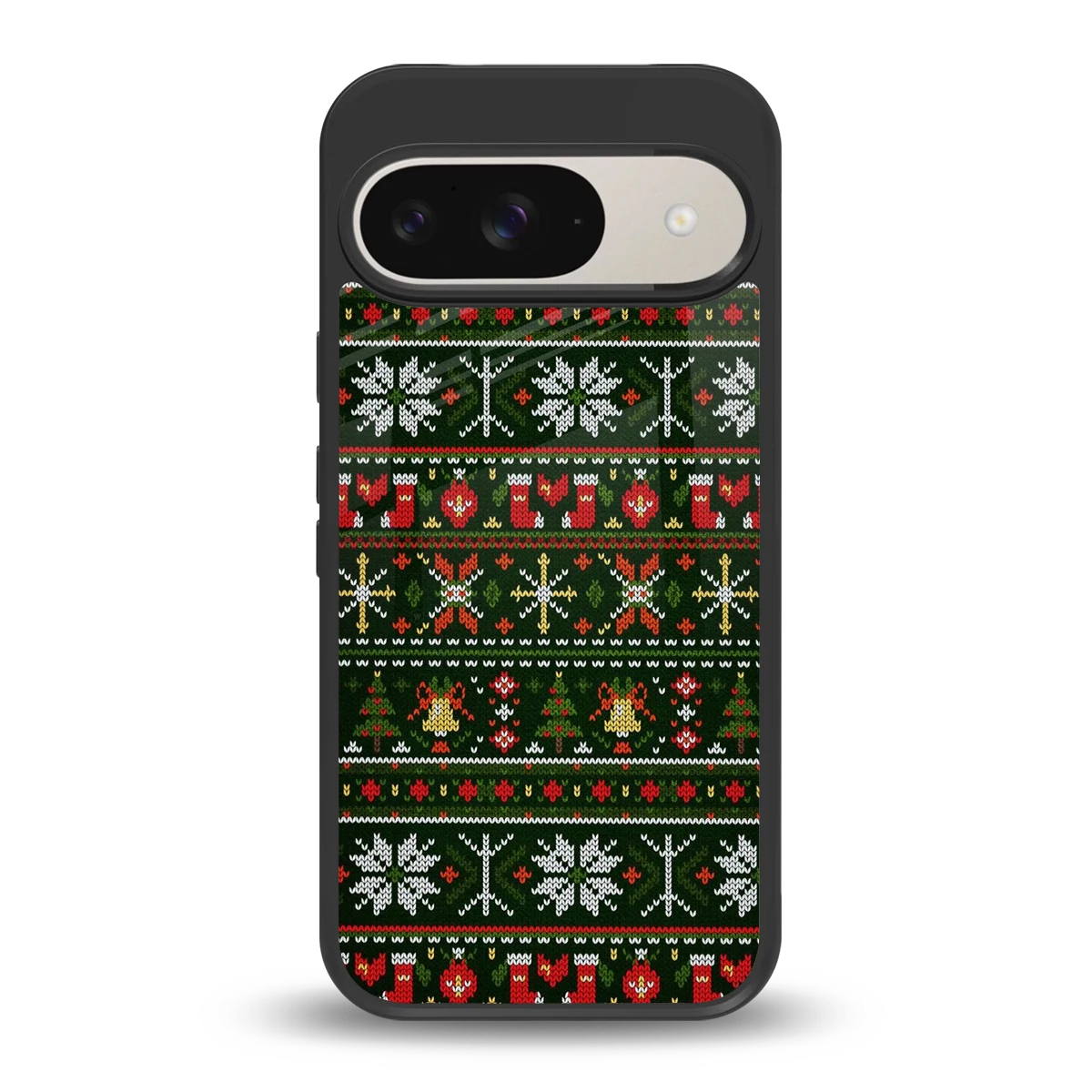 Festive Knit back phone cover | glass case for google pixel 9