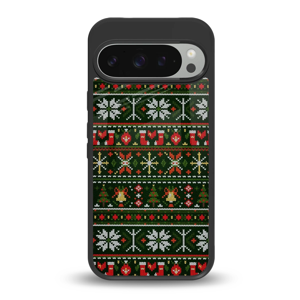 Festive Knit back phone cover | glass case for google pixel 9 pro