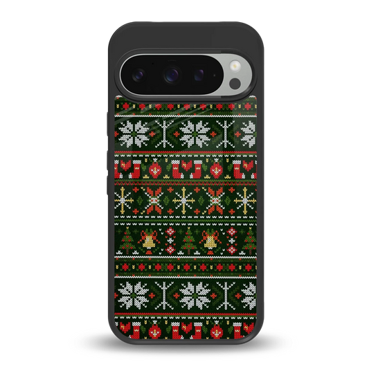 Festive Knit back phone cover | glass case for google pixel 9 pro