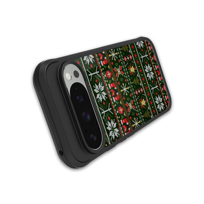 Festive Knit stylish phone case for google pixel 9 pro xl | glossy glass and slim fit