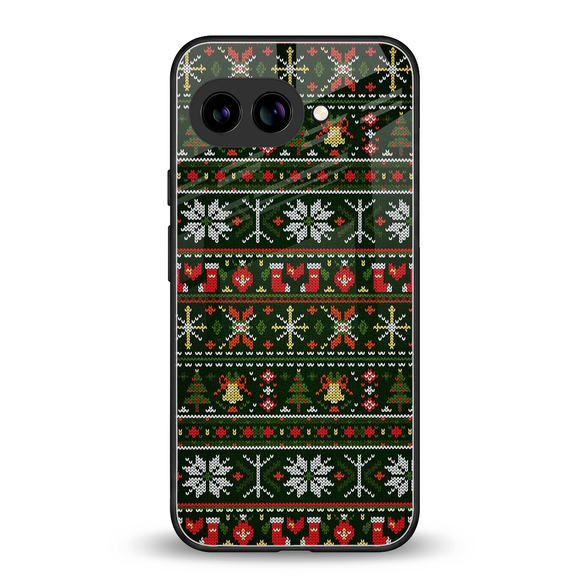 Festive Knit back phone cover | glass case for google pixel 9a