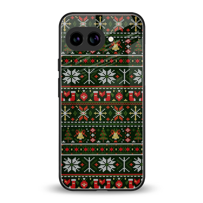 Festive Knit back phone cover | glass case for google pixel 9a