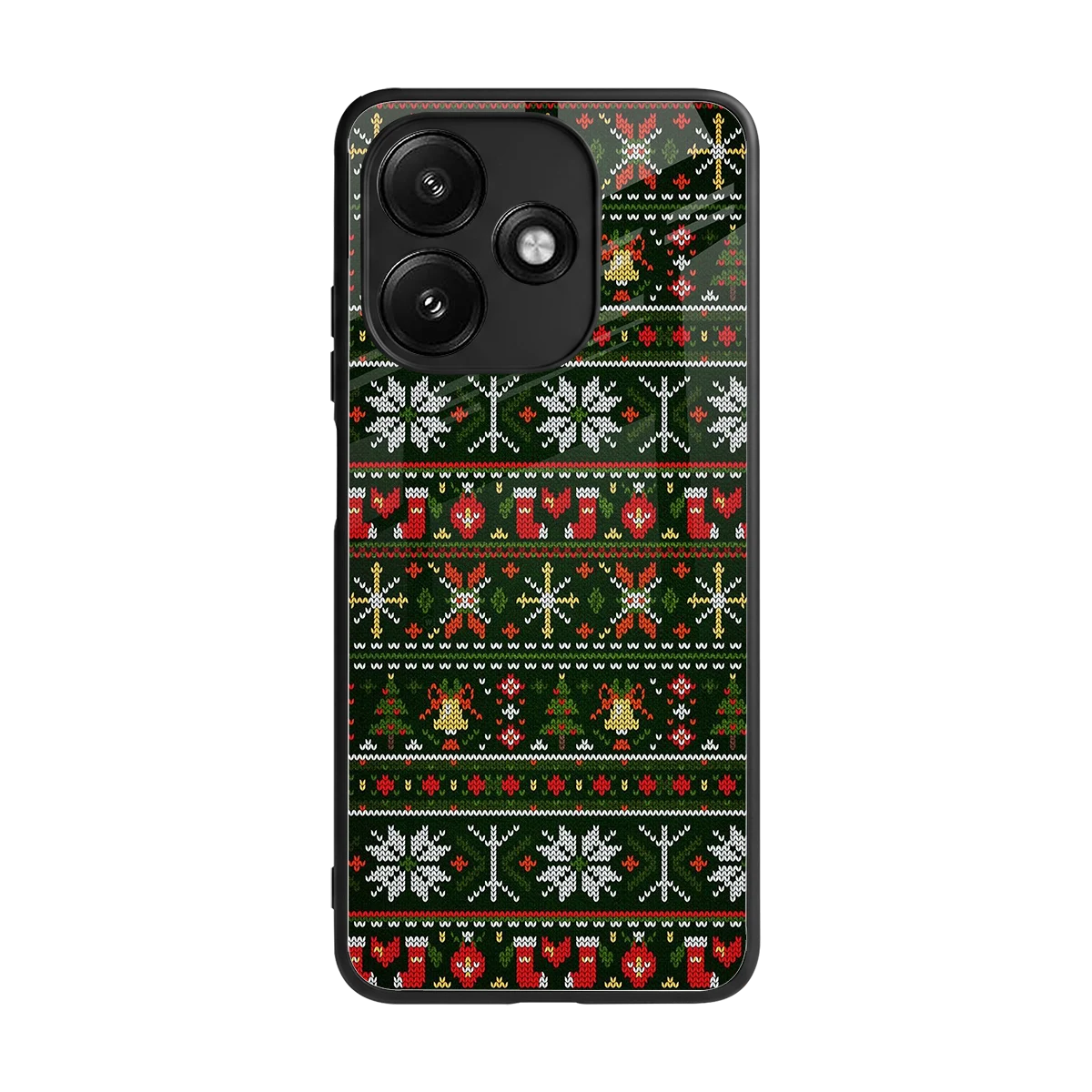 Festive Knit back phone cover | glass case for redmi 12 5g