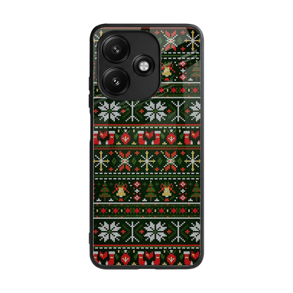 Festive Knit back phone cover | glass case for redmi 12 5g
