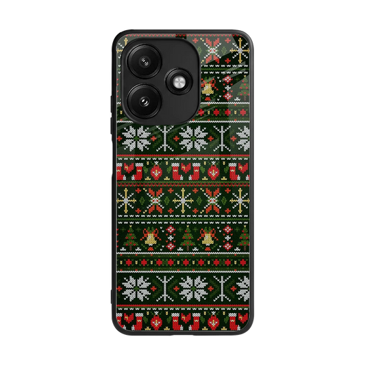 Festive Knit back phone cover | glass case for redmi 12 5g