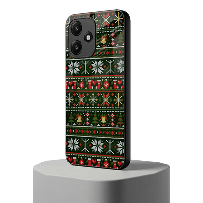 Festive Knit redmi 12 5g mobile cover | shockproof glass phone case