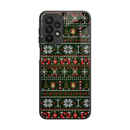 Festive Knit back phone cover | glass case for samsung galaxy a23
