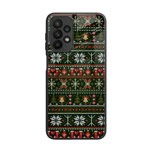 Festive Knit back phone cover | glass case for samsung galaxy a23