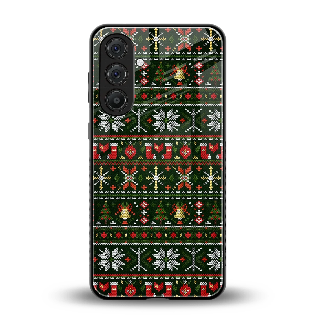 Festive Knit back phone cover | glass case for samsung galaxy a37 5g