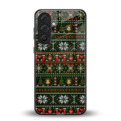 Festive Knit back phone cover | glass case for samsung galaxy a37 5g
