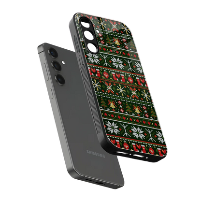 Festive Knit sleek samsung galaxy a14 5g cover with tempered glass back and TPU edges