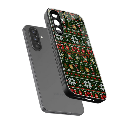 Festive Knit sleek samsung galaxy a37 5g cover with tempered glass back and TPU edges