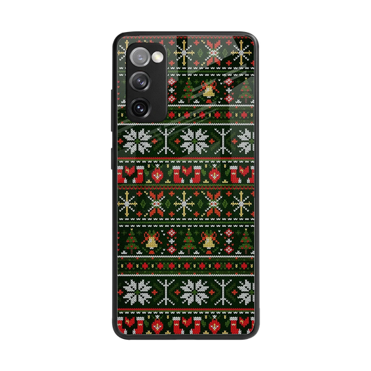 Festive Knit back phone cover | glass case for samsung galaxy s20 fe